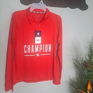 Champion Jersey Long-Sleeve Logo Authentic Athletic Wear Ladies Pullover Sm New